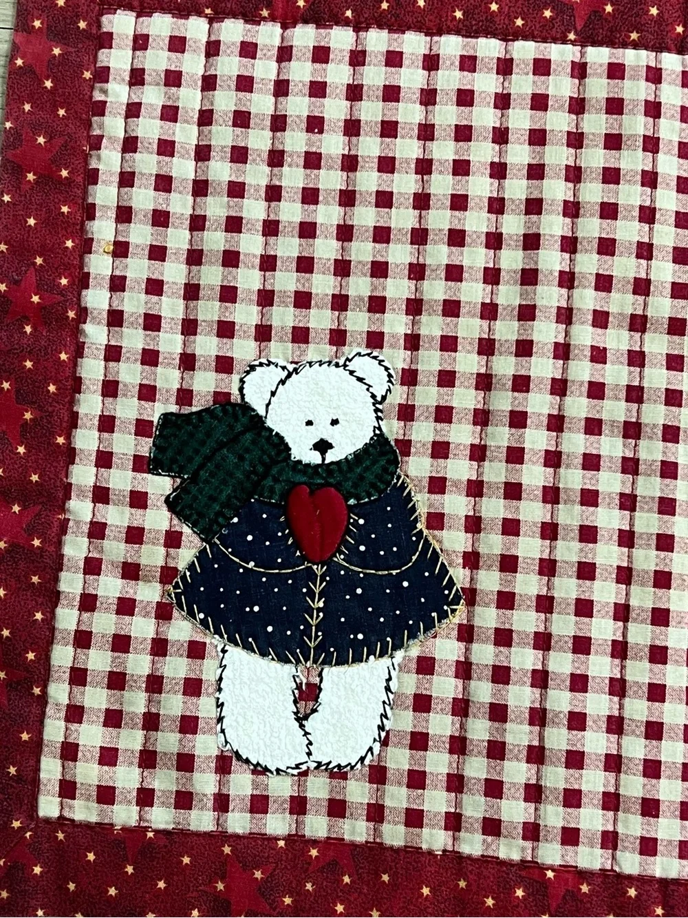 Set of 6 Handmade Christmas Teddy Bear Placemats